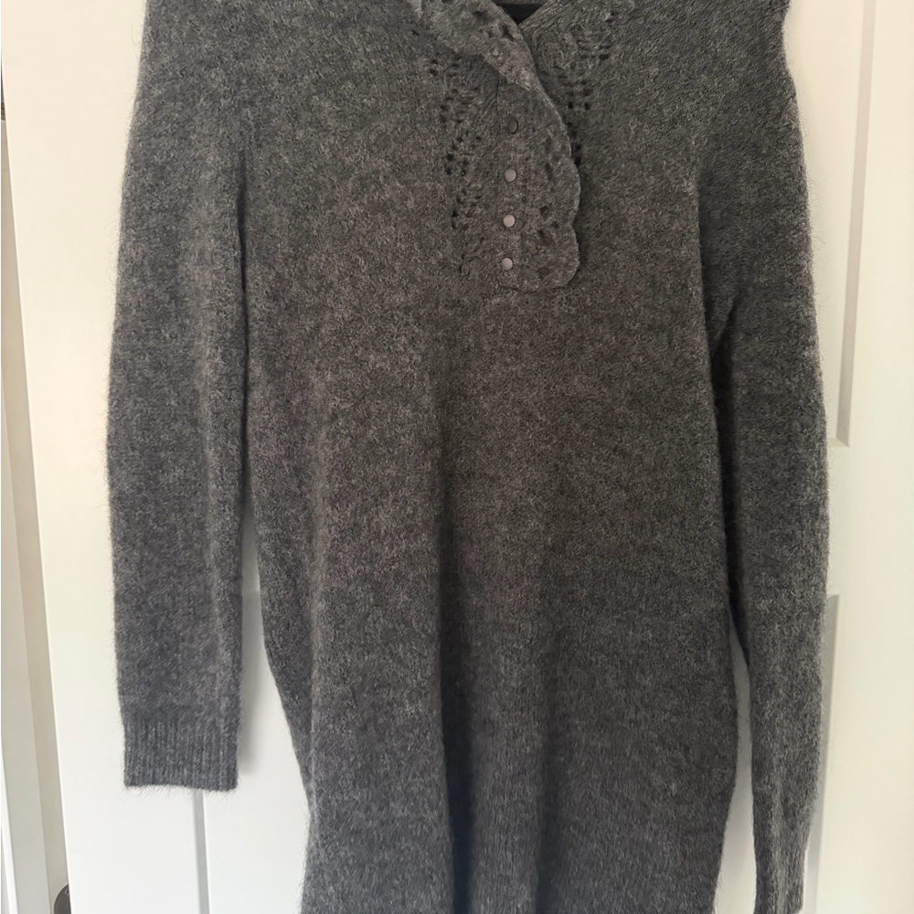 Sezane Gray Mohair Mini Dress